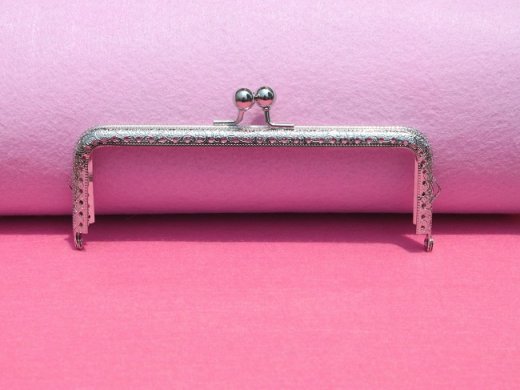Purse frame - Sew-on - Square - Silver 15CM
