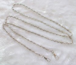 120CM Silver Plate Coin Purse Rope Shoulder Chain