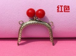 7.5cm 1PCS purse frames wholesale australia Red Beads