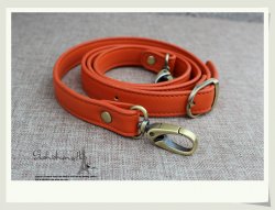 Leather Purse Straps Wholesale Orange 46.5 inch