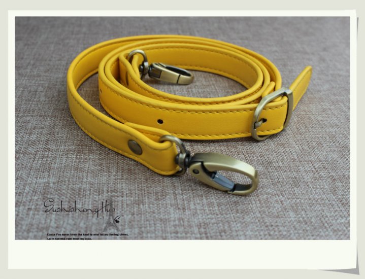 Leather Purse Straps Yellow Sale 46.5 inch - Click Image to Close