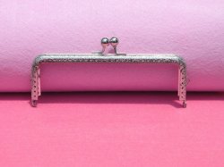 Purse frame - Sew-on - Square - Silver 15CM