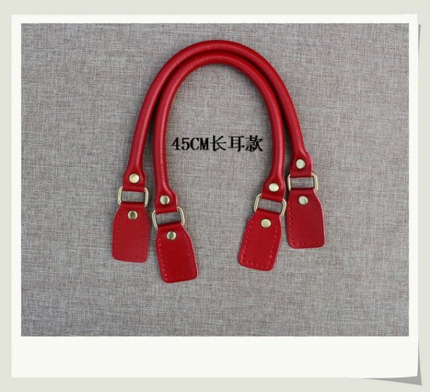 Leather Red Bag Handles Findings 17.7 inch - Click Image to Close