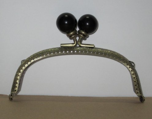 12.5CM Antique Brass Purse Frames With Dark Black Beads