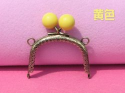 7.5cm 1PCS purse frames wholesale australia Yellow Beads