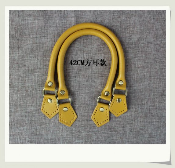 Leather Bag Handles Yellow Sale 16.5 inch - Click Image to Close