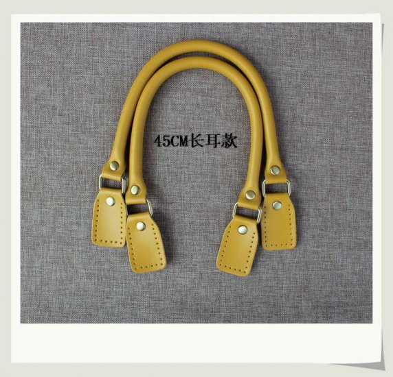 Leather Bag Handles Yellow Wholesale 17.7 inch - Click Image to Close