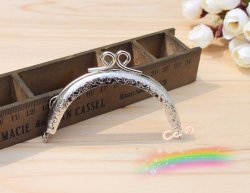 8.5cm Silver bag clasps and closures purse frames