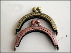 6.5CM Red Brass Purse Clasp Purse Frame - A