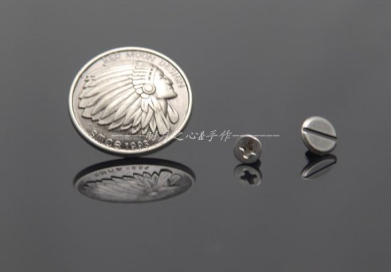 30mm metal shank buttons wholesale coin Indiana buttons