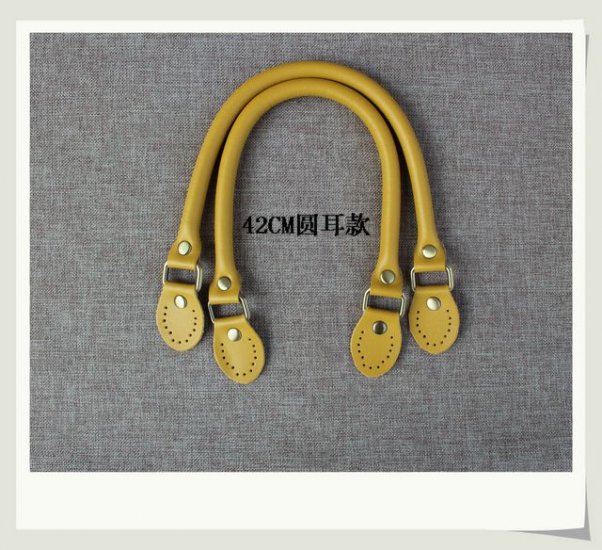 Leather Bag Handles Craft Yellow 16.5 inch - Click Image to Close