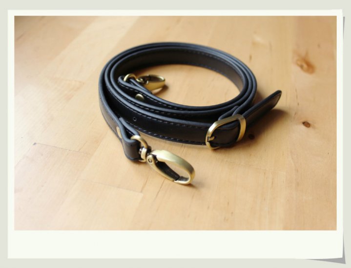 Black Leather Purse Straps 46.5 inch - Click Image to Close