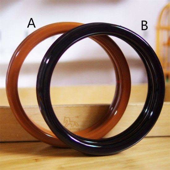 Plastic circle round black purse handles 140MM - Click Image to Close