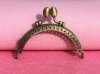 Antique Small 3.35" Purse Frame with Kiss Locks