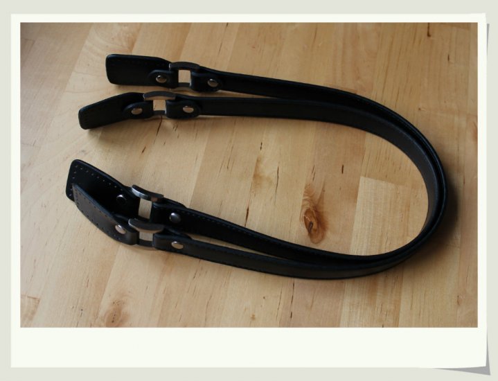 Black Leather Handbag Straps 24.5 inch - Click Image to Close