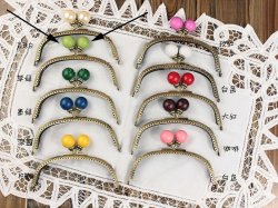 12.5CM Antique purse clasps bulk purse frames - Green Beads