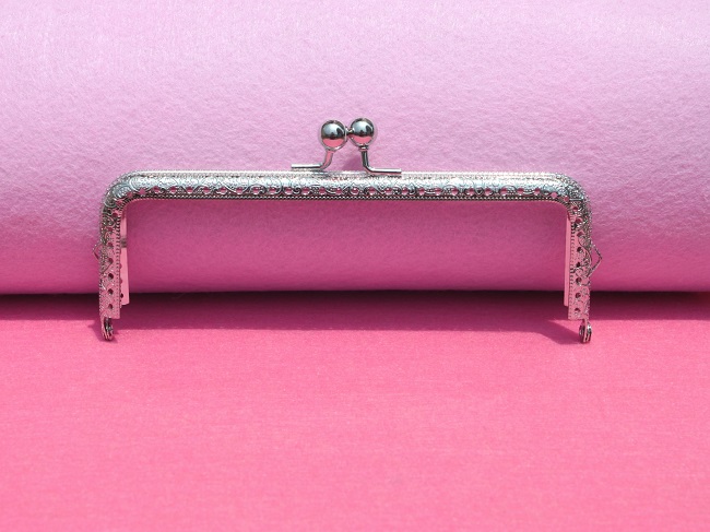 Purse frame - Sew-on - Square - Silver 15CM - Click Image to Close