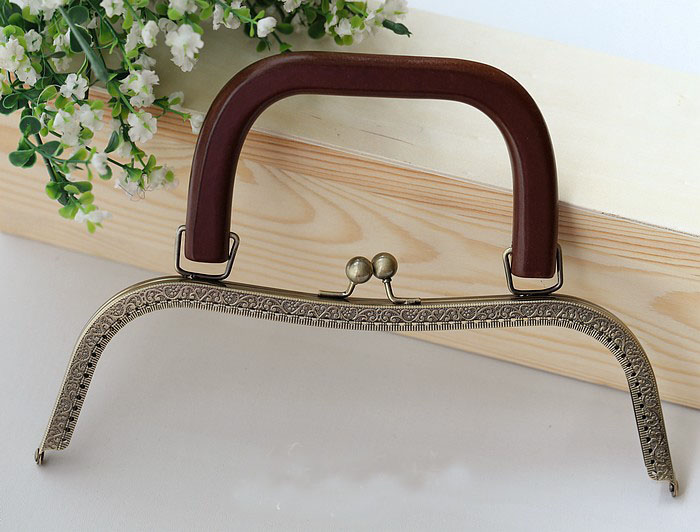 260mm vintage wooden purse handles purse clasp - Click Image to Close