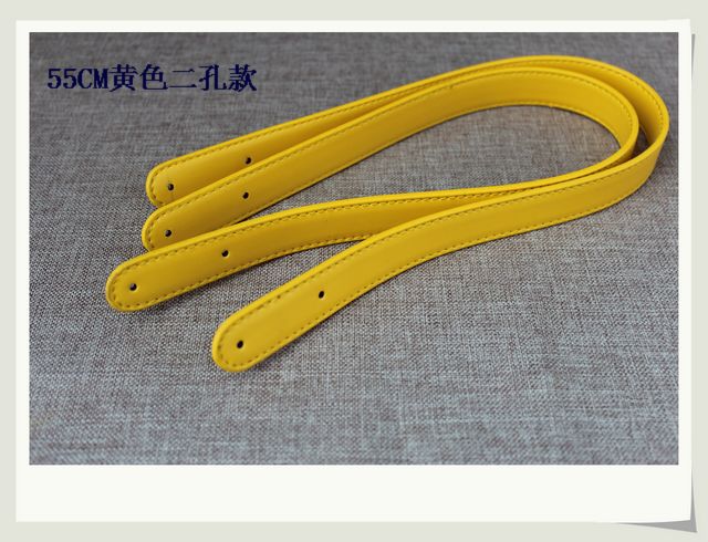 Leather Purse Straps Or Handles Yellow 21.6 inch - Click Image to Close