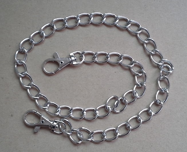 Silver Curb Link Purse Chain Metal Bag Handles 60cm - Click Image to Close