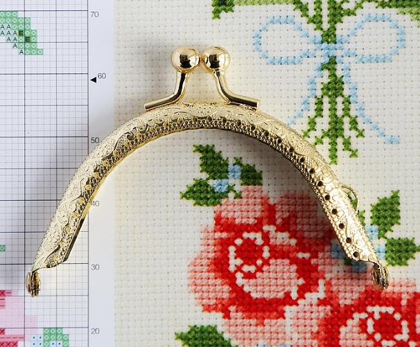 8.5CM Purse Handles Hardware Gold Purse Frame - Click Image to Close