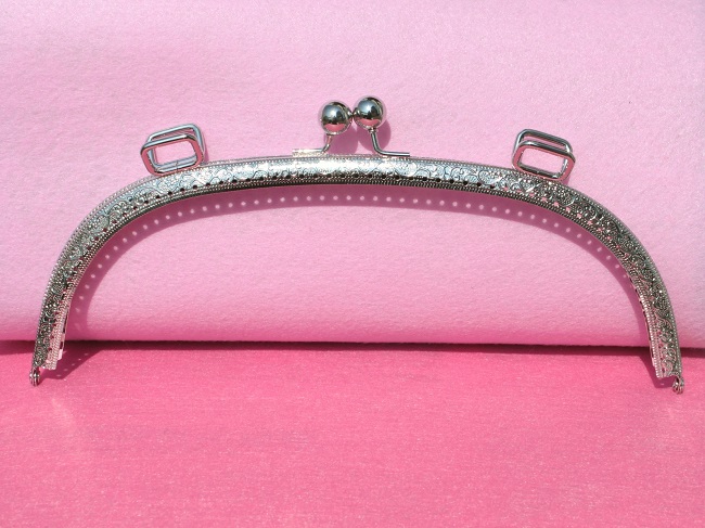 Silver Large 9.8" Metal Purse Frames Supplies - Click Image to Close