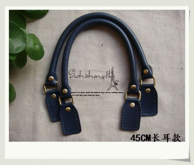Leather Purse Handles Blue 17.7 inch - Click Image to Close