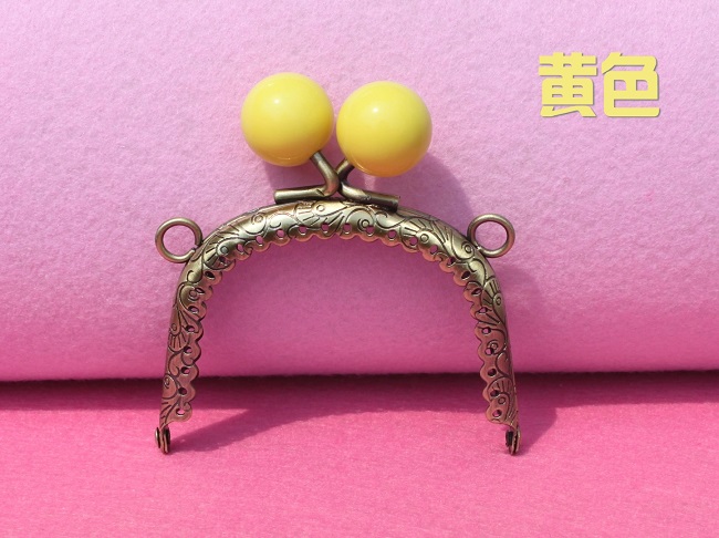 7.5cm 1PCS purse frames wholesale australia Yellow Beads - Click Image to Close