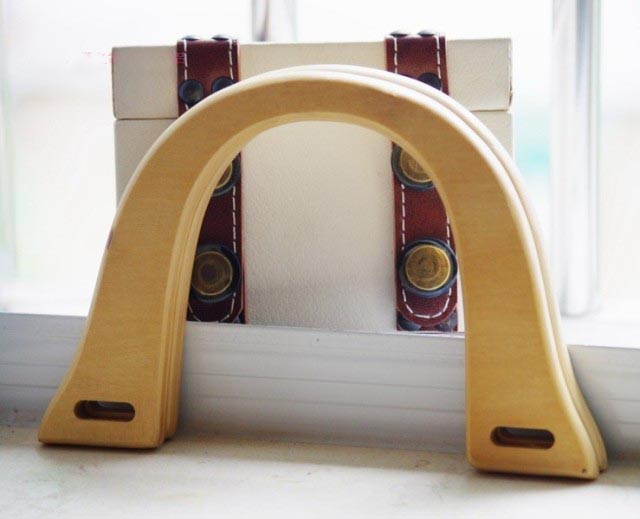 185mm u shaped wooden purse handles - Click Image to Close