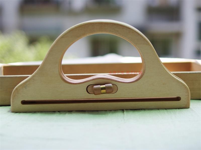 240mm wood handles for purse handbags Natural - Click Image to Close