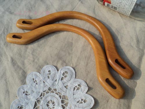 240mm Curved Wood Purse Handles - Click Image to Close