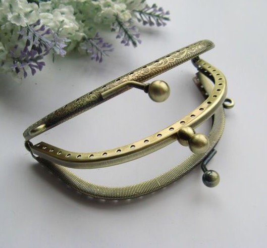 14CM Double Sew On Purse Frame Metal clasp - Click Image to Close