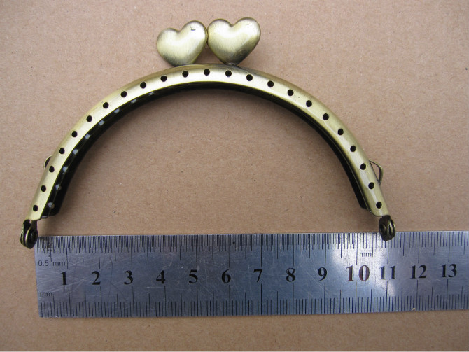 11 cm sew on metal purse frames antique bronze - Click Image to Close