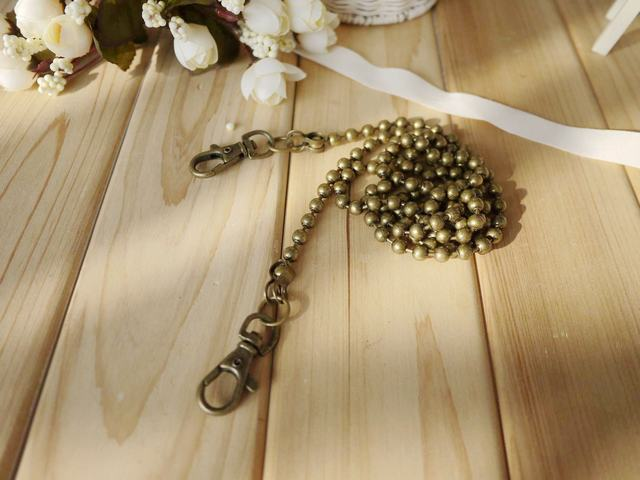 120cm antique brass ball chain bulk purse chain strap - Click Image to Close