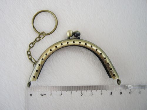 Antique Brass With Purse Ring Coin Purse Frame 8.5CM - Click Image to Close