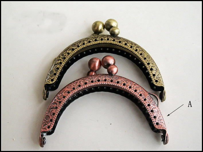 6.5CM Red Brass Purse Clasp Purse Frame - A - Click Image to Close