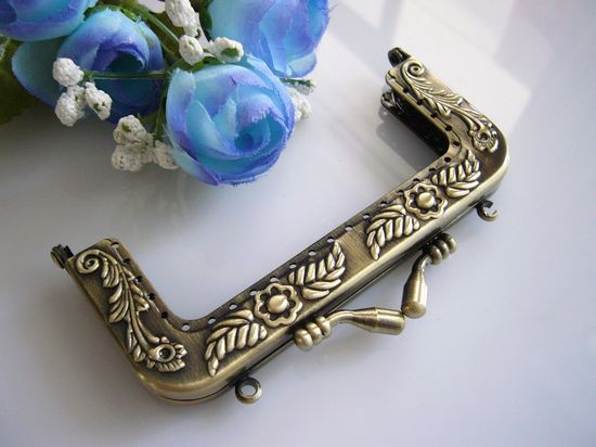 9.5cm vintage purse handles metal clasp - Click Image to Close