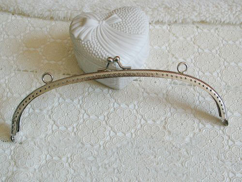 Rounded Silver Purse Frame - 8" - Click Image to Close